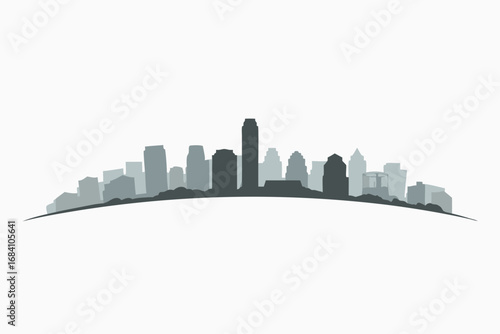 Modern Austin, Texas city skyline vector illustration, showcasing the iconic urban landscape and prominent architectural elements in a sleek, minimalistic design aesthetic