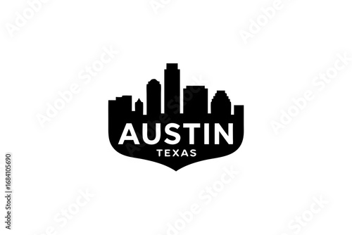 Austin Texas city skyline vector illustration. Iconic urban landscape graphic design element perfect for travel, tourism, and local pride branding
