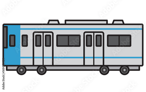 電車　列車　車両　公共交通機関　イラスト　ベクター　水色