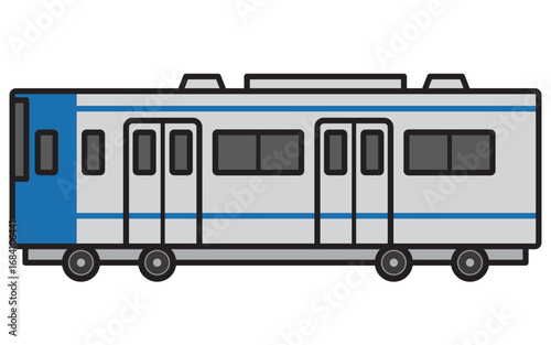 電車　列車　車両　公共交通機関　イラスト　ベクター　青