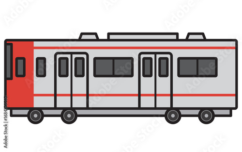 電車　列車　車両　公共交通機関　イラスト　ベクター　赤