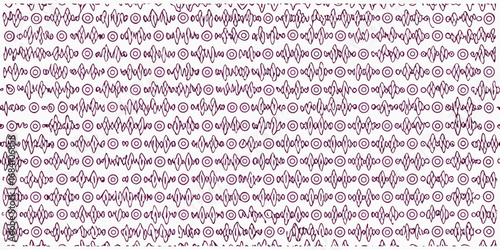 Dynamic wave pattern with circular motifs creates engaging visual rhythm for modern design projects