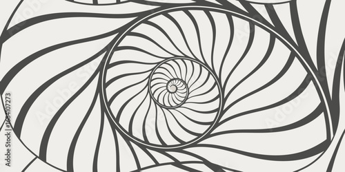 Captivating organic spiral pattern evokes natural growth and mathematical beauty for modern design.