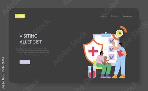 Visiting Allergist Consultation Vector Illustration