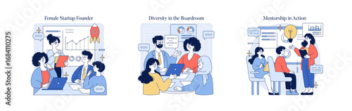 Business Collaboration and Mentorship Vector Illustration