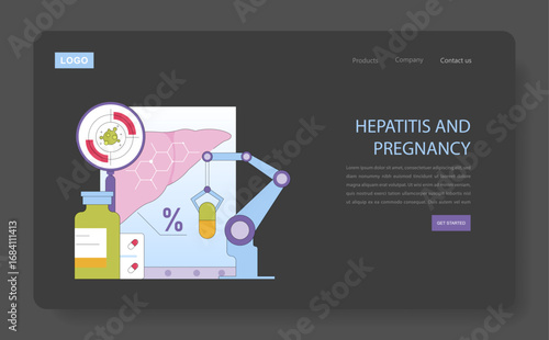 Hepatitis and Pregnancy Vector Illustration on Health