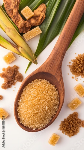 Wooden Spoon Brown Sugar Cubes Granulated Sweetener