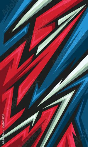Wallpaper Mural Abstract red and blue geometric racing stripes jersey design Torontodigital.ca