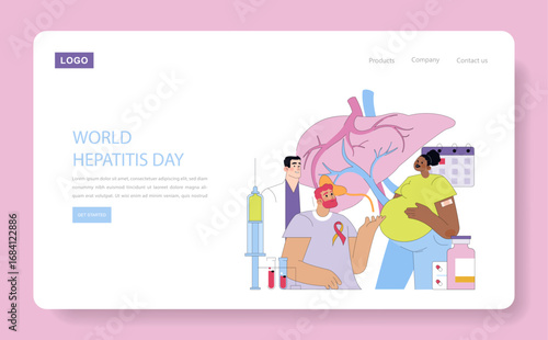 World Hepatitis Day Vector Illustration with Healthcare Theme