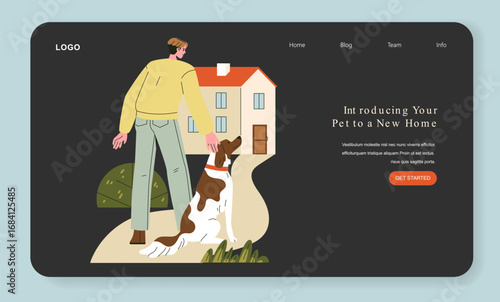 Introducing Your Pet to a New Home Vector Illustration