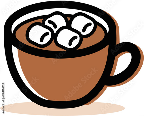 Hot Chocolate with Marshmallows Illustration