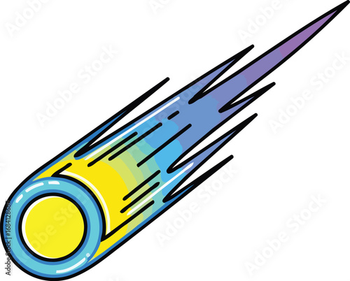vibrant comet streaking across night sky celestial event illustration
