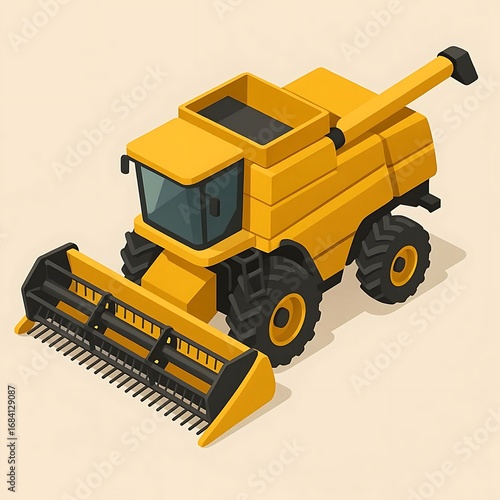 combine harvester on a white background