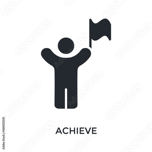 Achieve Icon Glyph Style. Vector Illustration For Graphic Design