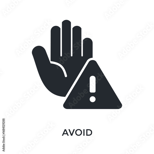 Avoid Icon Glyph Style. Vector Illustration For Graphic Design
