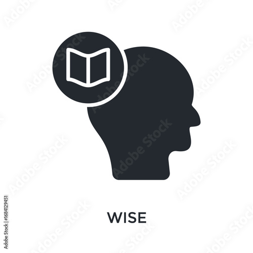 Wise Icon Glyph Style. Vector Illustration For Graphic Design
