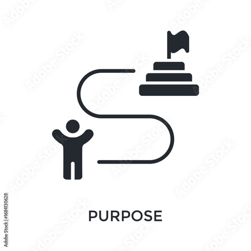 Purpose Icon Glyph Style. Vector Illustration For Graphic Design