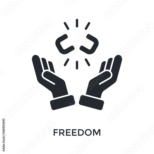 Freedom Icon Glyph Style. Vector Illustration For Graphic Design