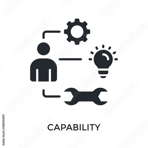 Capability Icon Glyph Style. Vector Illustration For Graphic Design