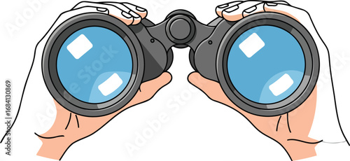 a pair of binoculars held in hands, ready for exploration