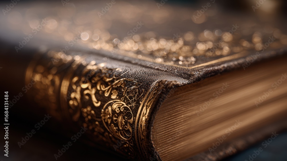custom made wallpaper toronto digitalCloseup of a book jacket with dust cover in sharp focus softly blurred background enhancing the elegant protective layer and intricate cover artwork.