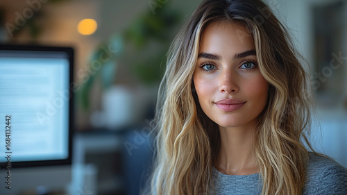 Free Download Portrait of a Young Woman with Blonde Hair and Blue Eyes - GFXLoad