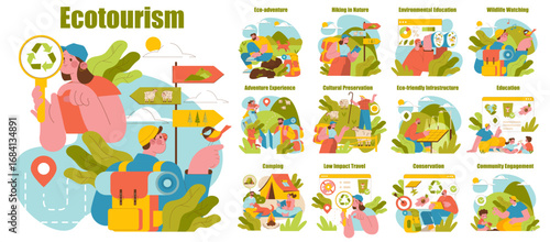 Ecotourism Adventures and Environmental Education Vector