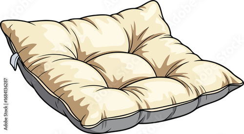 cream and gray tufted floor cushion soft comfort for home decor