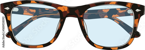 tortoise shell eyeglasses with light blue lenses trendy fashion accessory