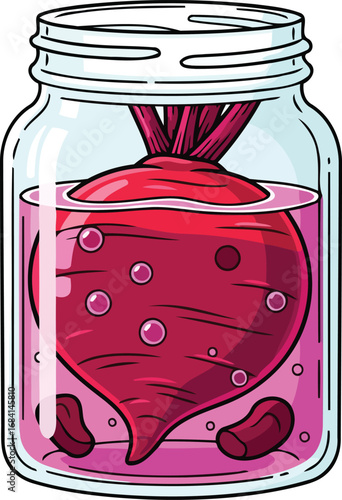 mason jar pickled beetroot vibrant red root vegetable in brine