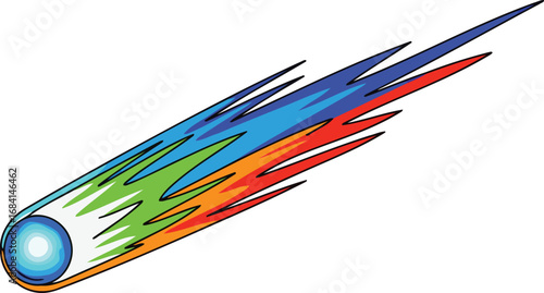 vibrant comet blazing across night sky celestial event illustration