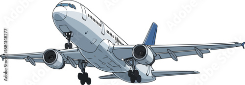 airplane taking off a detailed illustration of a passenger jet ascending