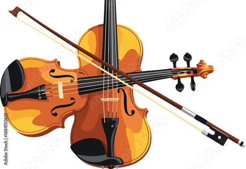 elegant violin and bow duo a musical instrument illustration