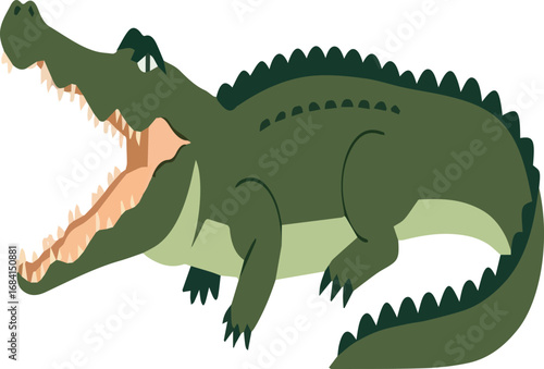Humorous cartoon crocodile illustration