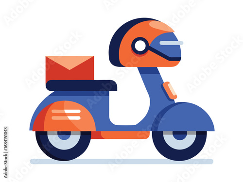 Scooter delivery service safety road hazard accident concept