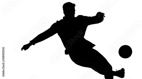 Dynamic black silhouette of a football player in action.