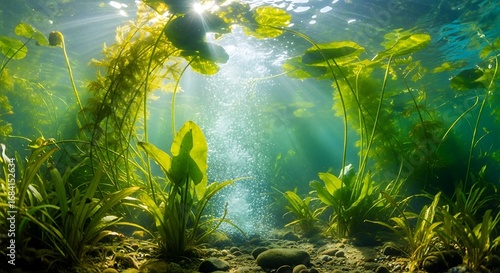 Aquatic Plants Underwater Scene.