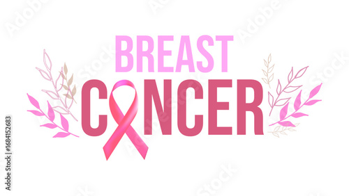 Breast Cancer Awareness Month. Pink ribbon symbol. Design postcard, banner, poster, and social media post. Vector illustration.