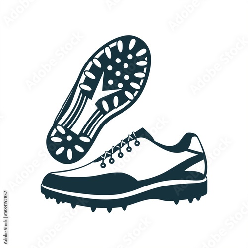 Golf Shoe Spikeless Cleat Outline Icon Golf Shoes Spikeless Top down cleat outline