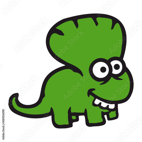 Triceratops Dinosaur 2 Horns Silly Funny Teeth Dino Comic