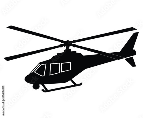 Modern helicopter silhouette for aviation and transportation concepts