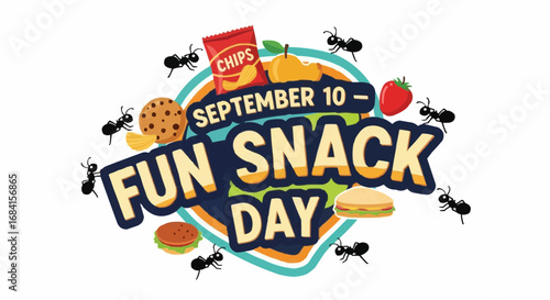 National ants on a log day september 10 celebrate fun snack day september tenth with delicious treats and snacks for a fun filled celebration vector
