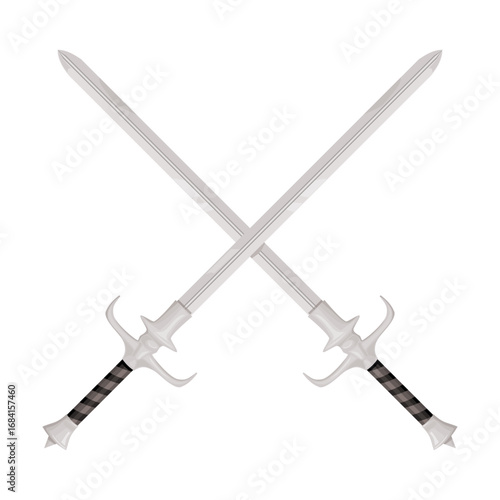 Crossed Swords Weapon Icon Logo Illustration Vector