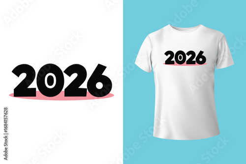 Happy New Year Typography T-shirt