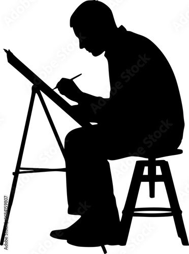 Artist svg, Artist drawing svg, Artist silhouette, Artist drawing silhouette, Painter artist silhouette, Painter artist svg, Artist drawing vector set