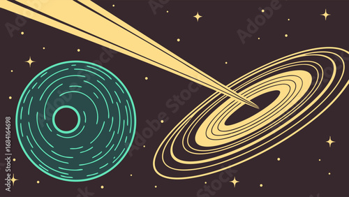 Cosmic Vortex with Celestial Body.