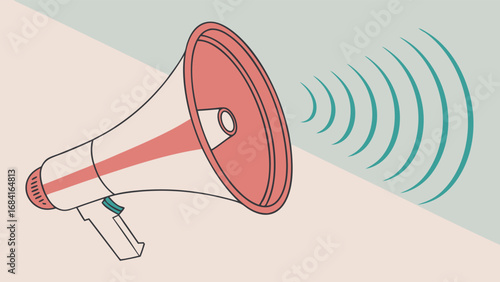 Illustration of a megaphone announcing news announcement marketing communication concept.
