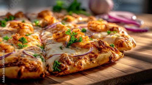 Wallpaper Mural Gourmet Pizza Delight: A mouthwatering gourmet pizza showcases an enticing array of fresh ingredients, a testament to culinary artistry and delectable flavors.  Torontodigital.ca