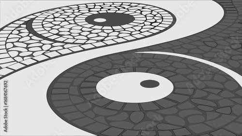 Stylish Abstract Paved Path Pattern.