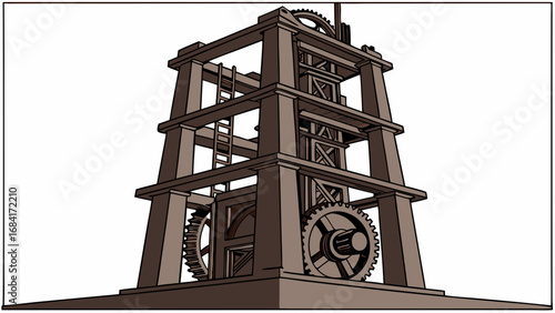 A Detailed Mechanical Structure of Gears and Levers.
